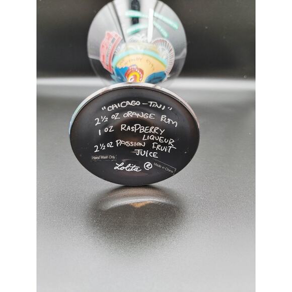 Chicago-tini Martini Glass by Lolita Recipe Windy City Hand-painted - Picture 7 of 10